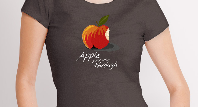 t-shirt with apple insignia
