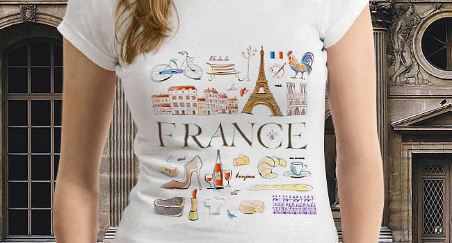 Amazing France t-shirt near the Louvre